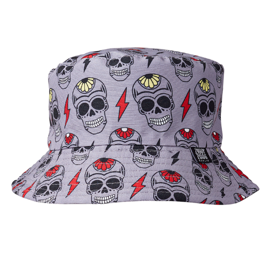 Lightning Skull Gray - Bucket Hat