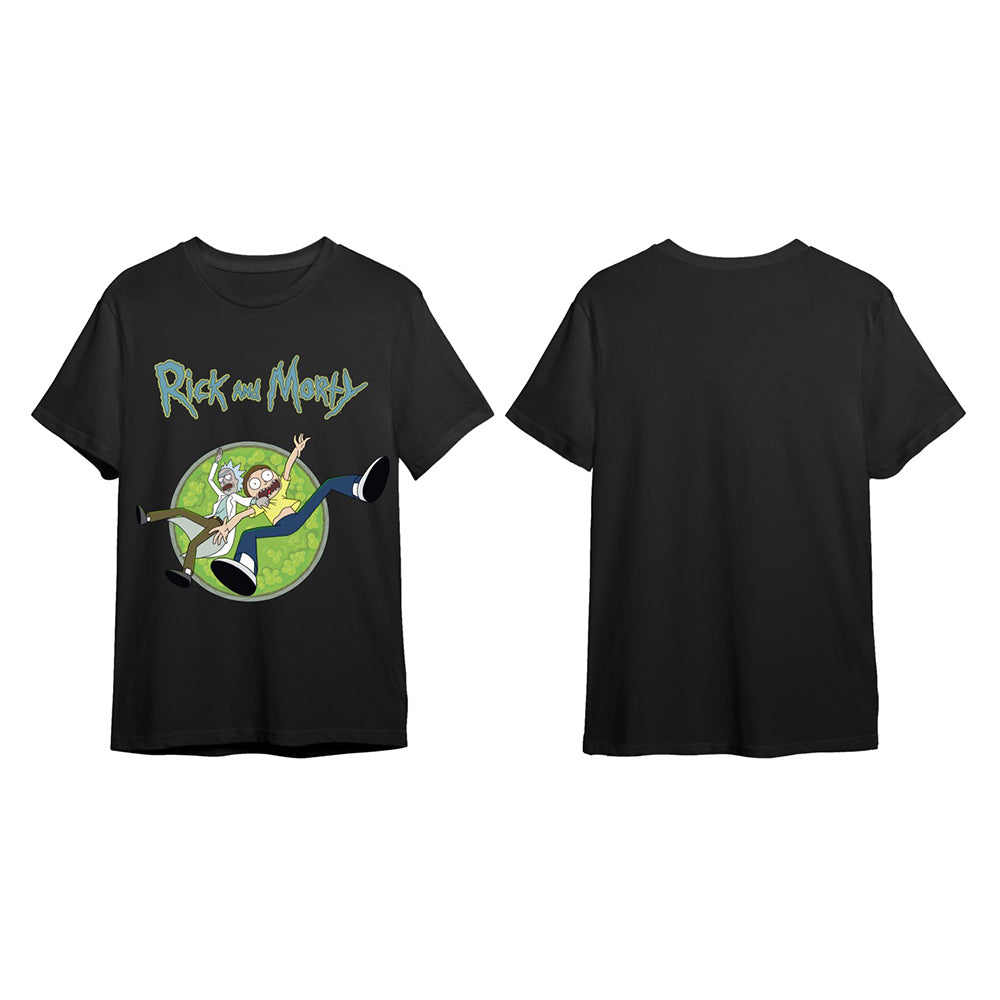 BLACK RICK &MORTY PORTAL T SHIRT - מידה XL