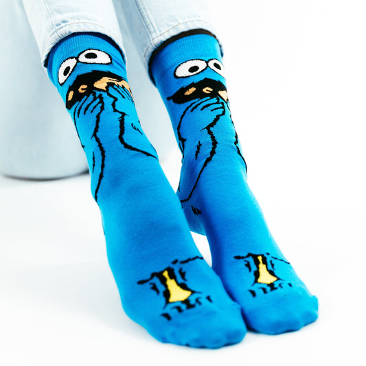 Cookie Monster Large Face -Sesame St- Socks