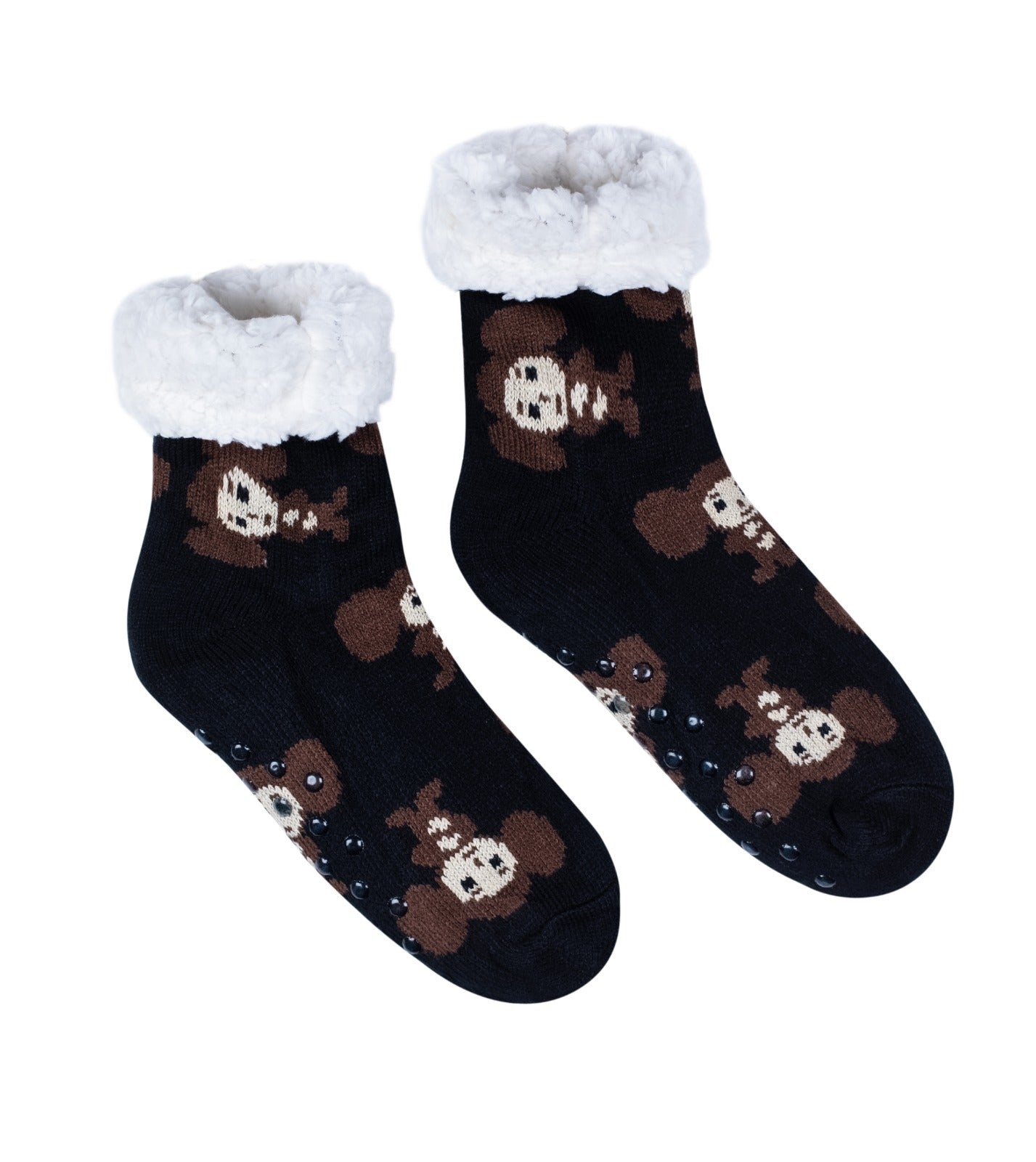 Chiborashka black fluffy socks