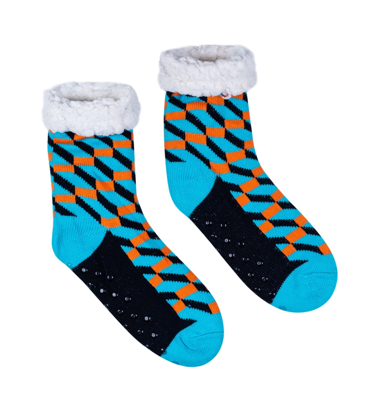 Geometric fluffy socks