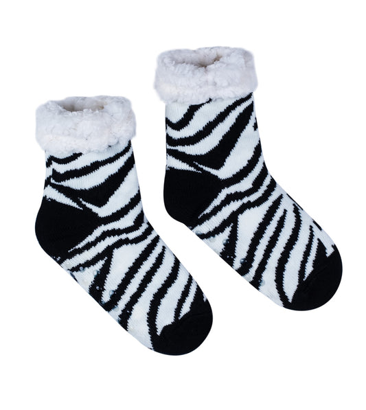 Zebra fluffy socks